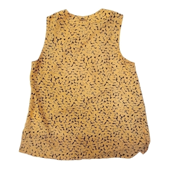 Michael Kors Mini Floral Lace Up Sleeveless Blouse Size Medium - Picture 3 of 6